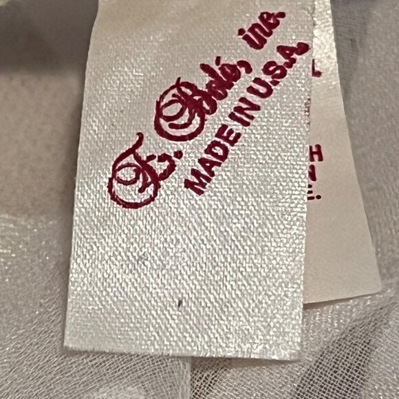 F. Boló, inc. Sheer White Kimono-Style Robe Satin Trim & Abstract USA-Made  M/L - Picture 3 of 13